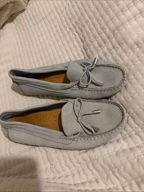 Mercanti Fiorentini Light Gray Suede Driving Moccasins